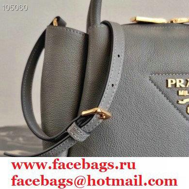 Prada Small Leather HandBag 1BC145 Gray 2021