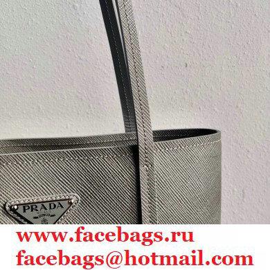 Prada Small Saffiano Leather Tote Bag 1BG342 Gray 2021