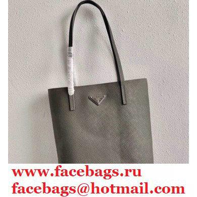 Prada Small Saffiano Leather Tote Bag 1BG342 Gray 2021