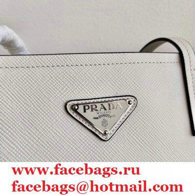 Prada Small Saffiano Leather Tote Bag 1BG342 White 2021