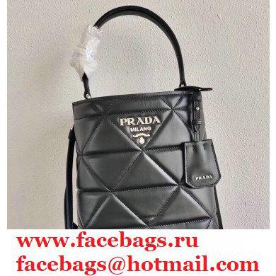 Prada Spectrum Leather Top Handle Bag 1BA319 Black 2021