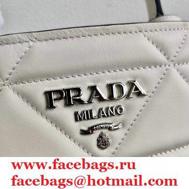 Prada Spectrum Leather Top Handle Bag 1BA319 White 2021