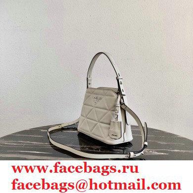 Prada Spectrum Small Leather Top Handle Bag 1BA311 White 2021