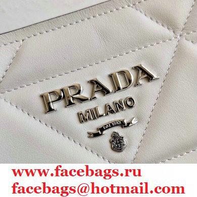 Prada Spectrum Small Leather Top Handle Bag 1BA311 White 2021