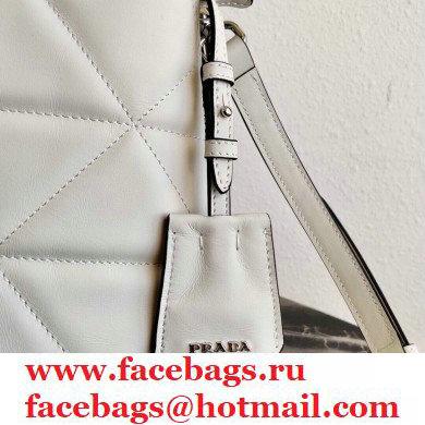 Prada Spectrum Small Leather Top Handle Bag 1BA311 White 2021