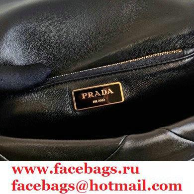 Prada System Nappa Leather Patchwork Shoulder Bag 1BD292 Black 2021