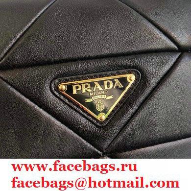 Prada System Nappa Leather Patchwork Shoulder Bag 1BD292 Black 2021