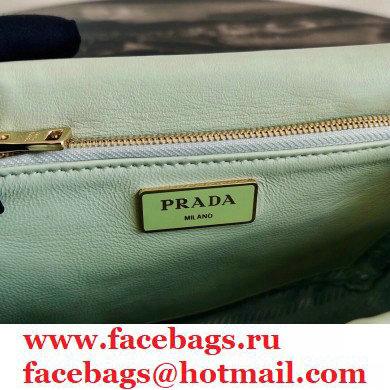 Prada System Nappa Leather Patchwork Shoulder Bag 1BD292 Light Green 2021