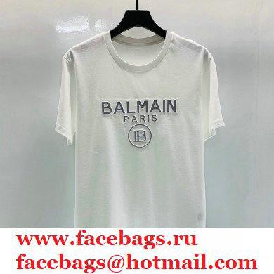 balmain logo printed T-shirt white 2021