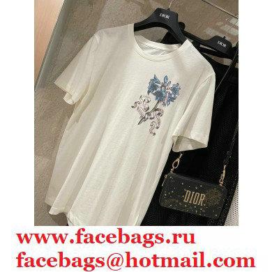 dior flowers printed T-shirt white 01