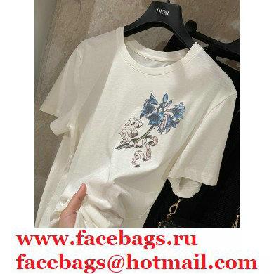 dior flowers printed T-shirt white 01