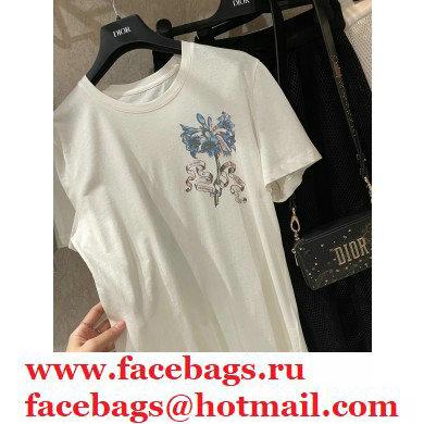 dior flowers printed T-shirt white 01