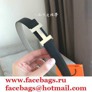 hermes mini constance 24mm reversible belt black/gray