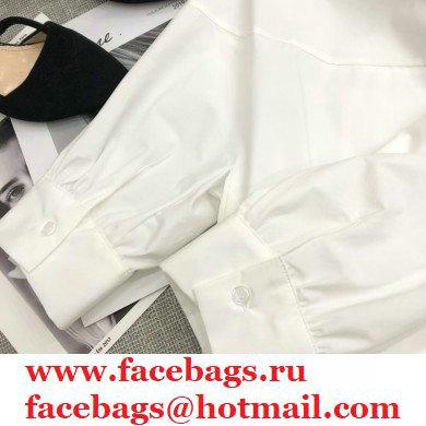 prada short-sleeved shirt with bow white 2021