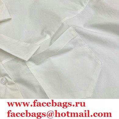 prada short-sleeved shirt with bow white 2021