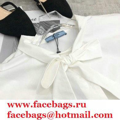 prada short-sleeved shirt with bow white 2021