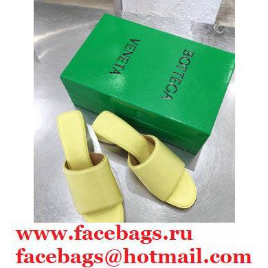 Bottega Veneta Heel 5cm BAND Calf Leather Mules Sandals Yellow 2021