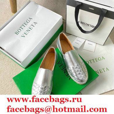 Bottega Veneta Intrecciato Calf Gala Espadrilles Silver 2021