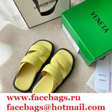 Bottega Veneta THE BAND Calf Leather Slip-on Sandals Yellow 2021