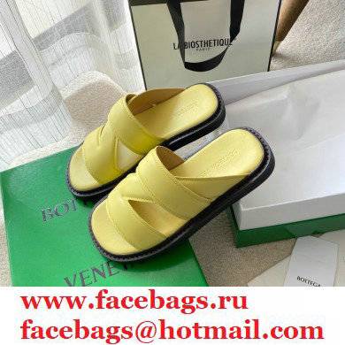 Bottega Veneta THE BAND Calf Leather Slip-on Sandals Yellow 2021