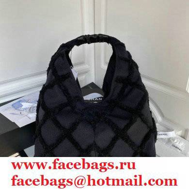 Chanel Cotton Canvas and Calfskin Large Hobo Bag AS2292 Black 2021 - Click Image to Close