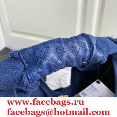 Chanel Cotton Canvas and Calfskin Large Hobo Bag AS2292 Navy Blue 2021 - Click Image to Close