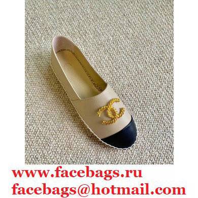 Chanel Gold Metal CC Logo Espadrilles G29762 Beige 2021