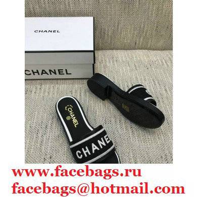 Chanel Lambskin and Logo Embroideries Mules G36557 Black/White 2021