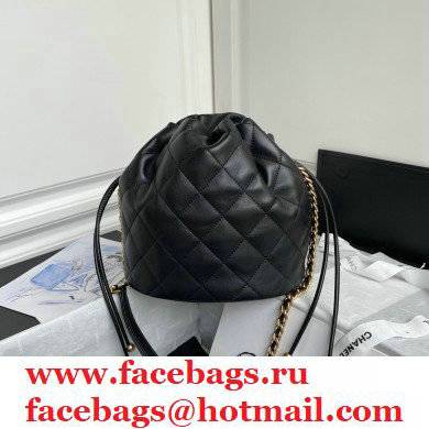 Chanel Large Drawstring Tote with Chain Bag AS2425 Black 2021