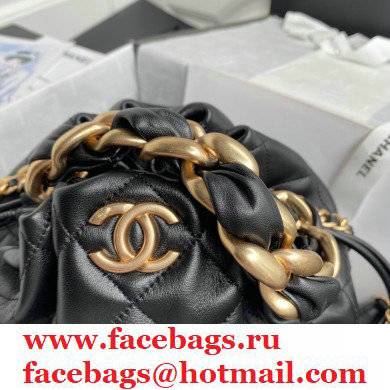 Chanel Large Drawstring Tote with Chain Bag AS2425 Black 2021