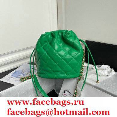 Chanel Large Drawstring Tote with Chain Bag AS2425 Green 2021