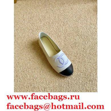 Chanel Leather CC Logo Espadrilles G29762 White 2021