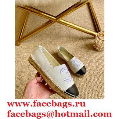 Chanel Leather CC Logo Espadrilles G29762 White 2021