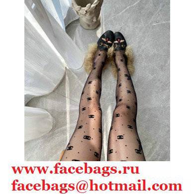 Chanel Logo Pantyhose Tights 11