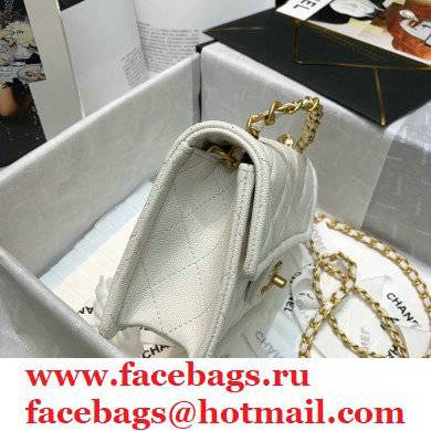 Chanel Mini Square Flap Bag AS2356 White 2021