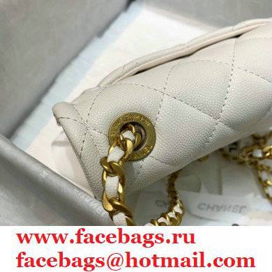 Chanel Mini Square Flap Bag AS2356 White 2021