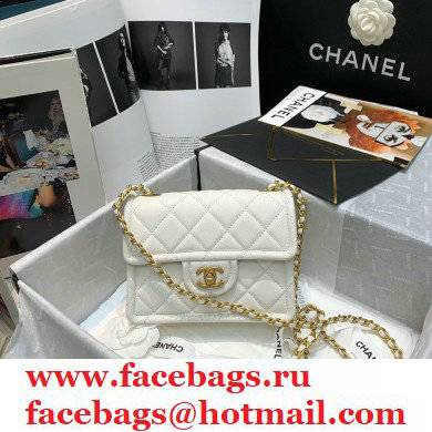 Chanel Mini Square Flap Bag AS2356 White 2021