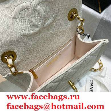 Chanel Mini Square Flap Bag AS2356 White 2021