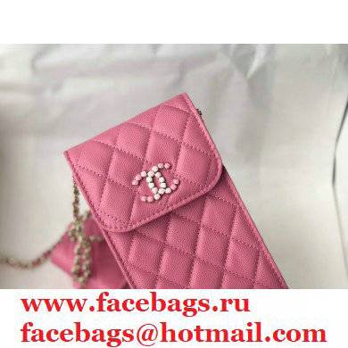 Chanel PINK phone case in caviar leather AS81069 2021