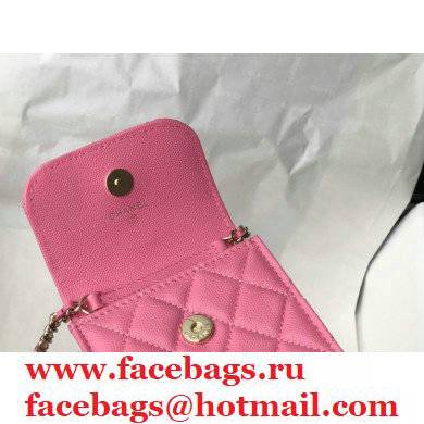 Chanel PINK phone case in caviar leather AS81069 2021