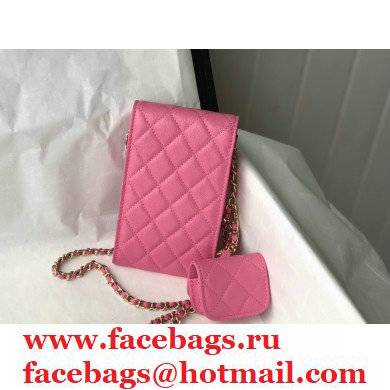 Chanel PINK phone case in caviar leather AS81069 2021