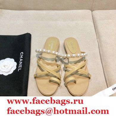 Chanel Pearls Mules G37274 Beige 2021