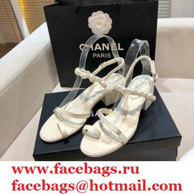 Chanel Pearls Sandals G37272 White 2021