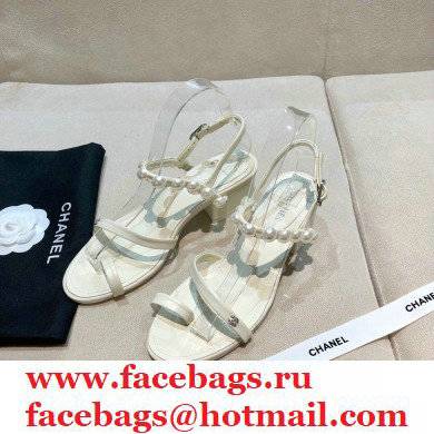 Chanel Pearls Sandals G37272 White 2021