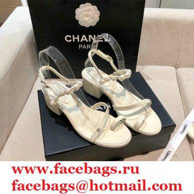 Chanel Pearls Sandals G37272 White 2021