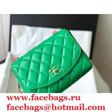 Chanel Scarf Entwined Chain Green Mini Flap Bag 2021