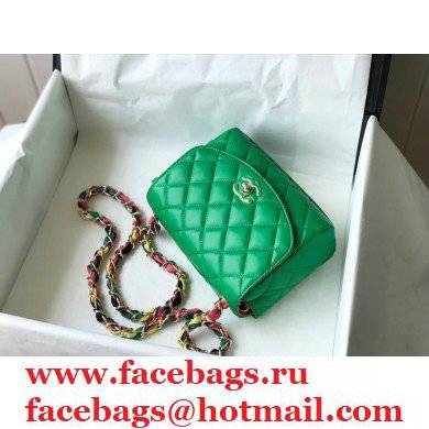 Chanel Scarf Entwined Chain Green Mini Flap Bag 2021