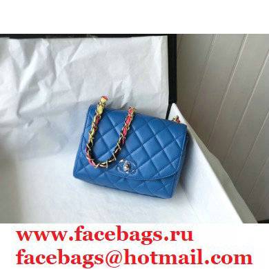 Chanel Scarf Entwined Chain blue Mini Flap Bag 2021