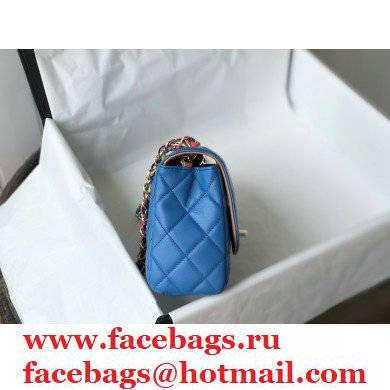 Chanel Scarf Entwined Chain blue Mini Flap Bag 2021