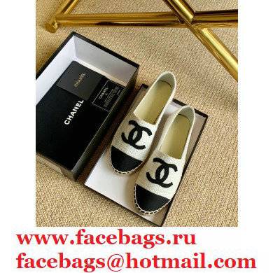 Chanel Tweed CC Logo Espadrilles G29762 White/Black 2021